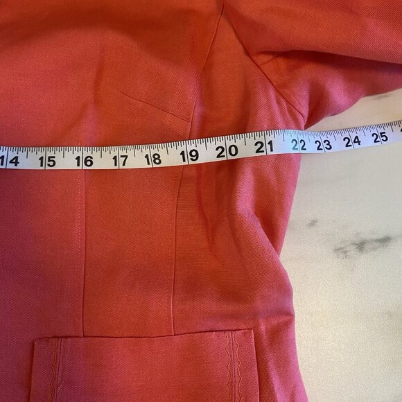 Sigrid Olsen Womens Linen Jacket Coral Pink Lined Blazer Size 16 Office Career - Picture 13 of 14